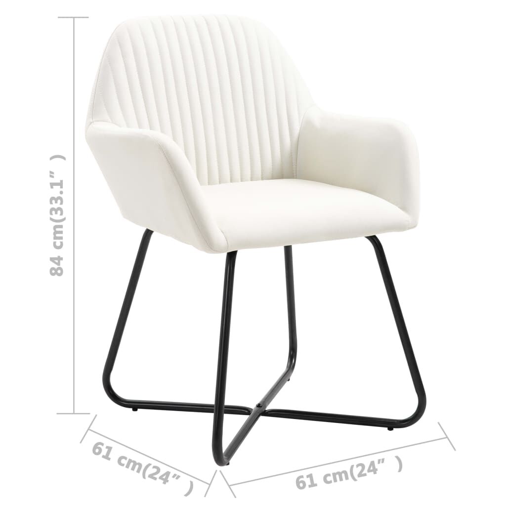 vidaXL Dining Chairs 4 pcs Cream Fabric