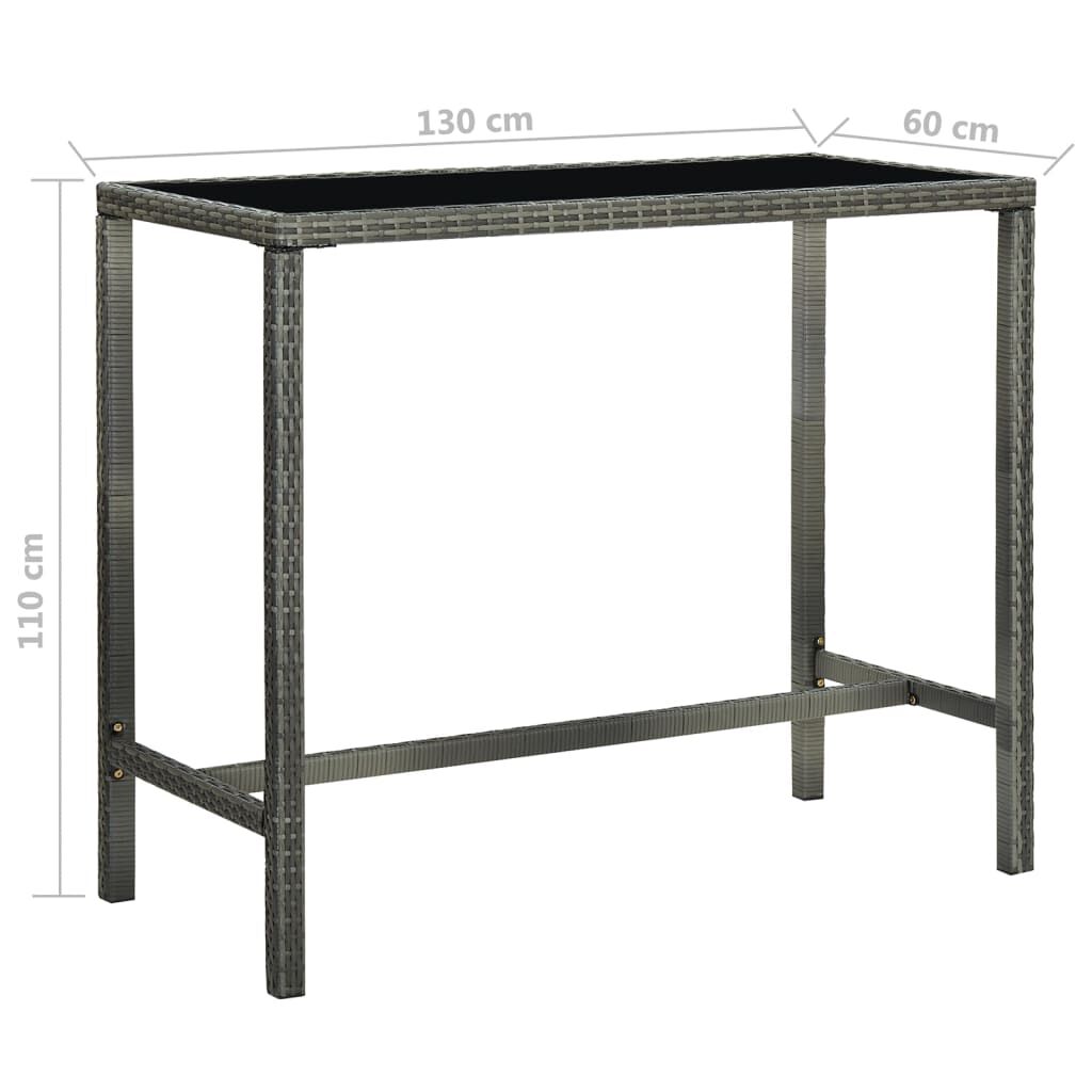 vidaXL 5 Piece Garden Bar Set with Cushions Poly Rattan Grey