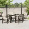 vidaXL Garden Dining Set with Cushion 5 pcs Brown Poly Rattan