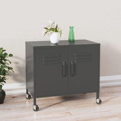 vidaXL Storage Cabinet Anthracite 60x35x56 cm Steel