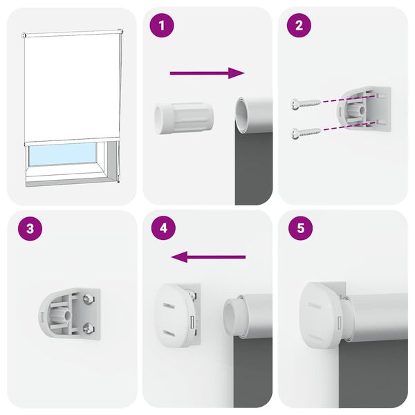 Roller Blind Blackout 40 x 100 cm Black