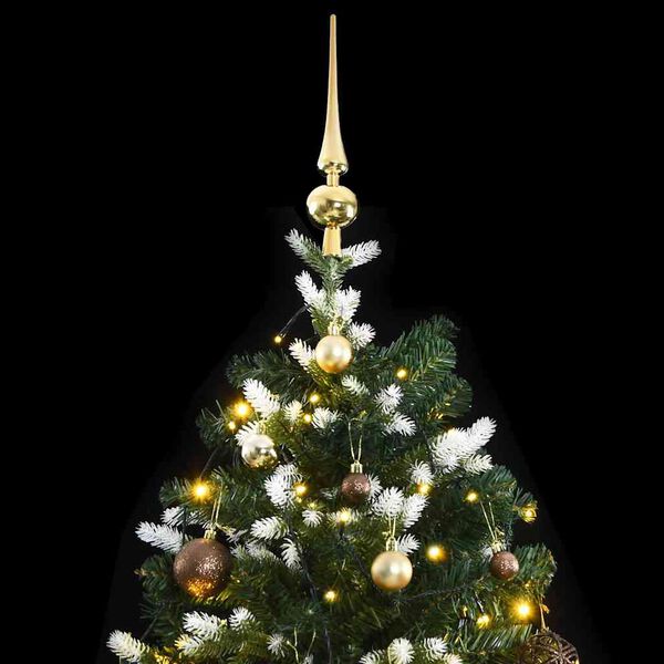 vidaXL Artificial Hinged Christmas Tree 300 LEDs & Ball Set 180 cm