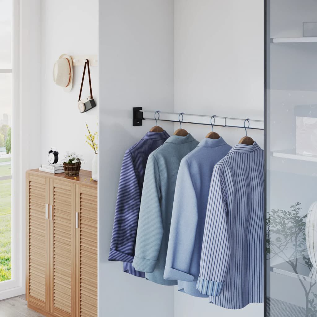 vidaXL Telescopic Wardrobe Rails 2 pcs Silver 58-100 cm