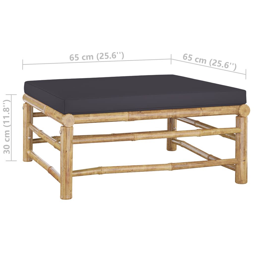 vidaXL 8 Piece Garden Lounge Set with Dark Grey Cushions Bamboo