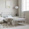 vidaXL Metal Bed Frame without Mattress with Footboard White 100x190cm