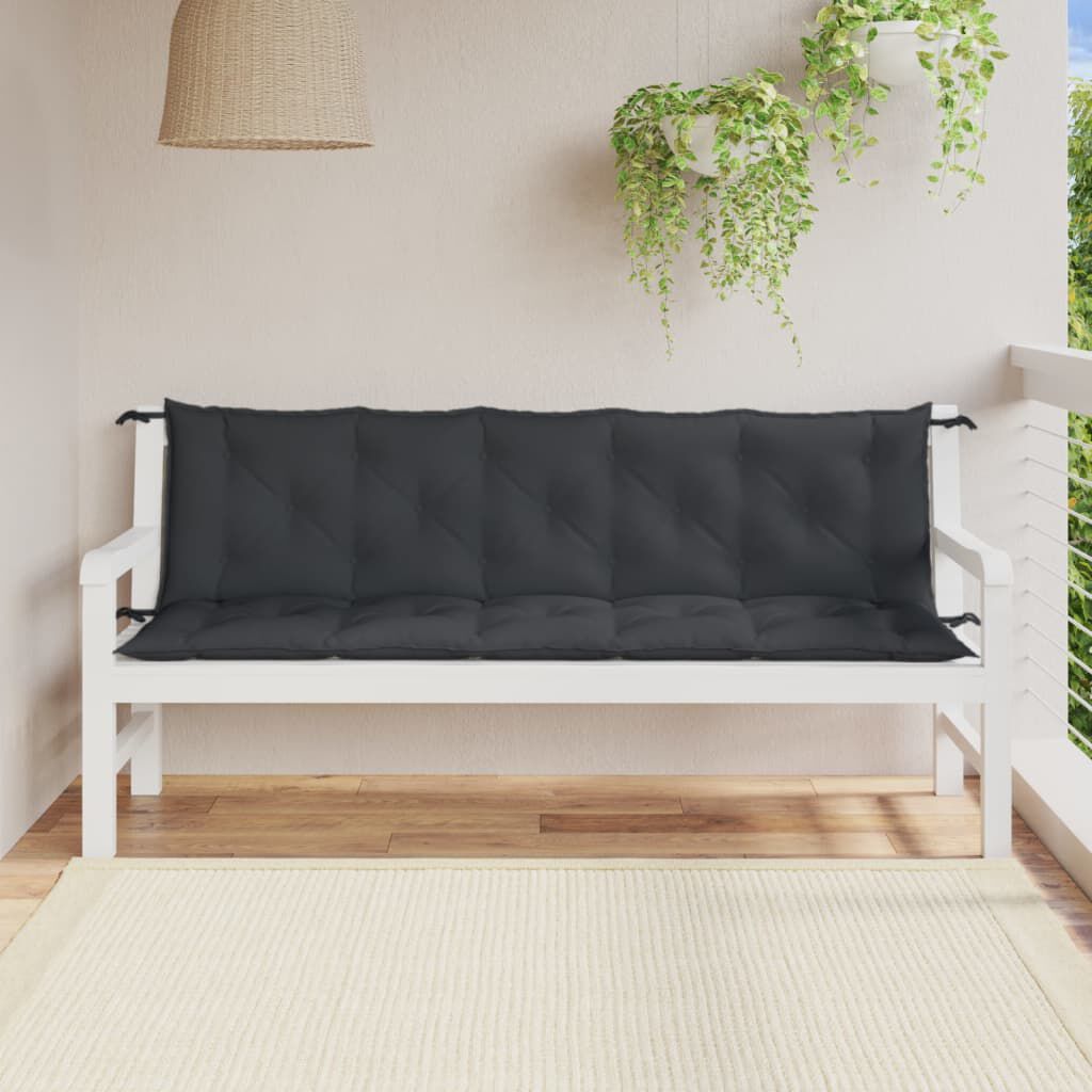 vidaXL Garden Bench Cushions 2 pcs Melange Anthracite 180x50x7 cm Fabric