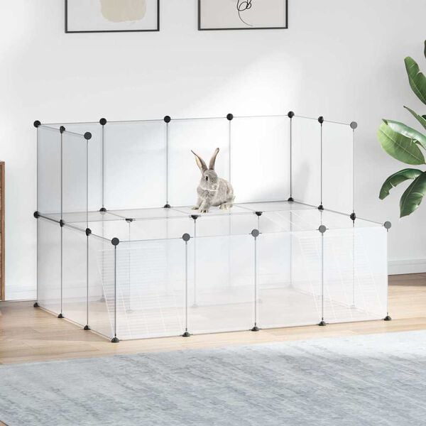 vidaXL Small Animal Cage Transparent 143x107x93 cm PP and Steel