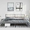 vidaXL Metal Bed Frame without Mattress with Headboard Black 183x213cm