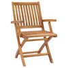 vidaXL Garden Chairs 2 pcs with Anthracite Cushions Solid Teak Wood