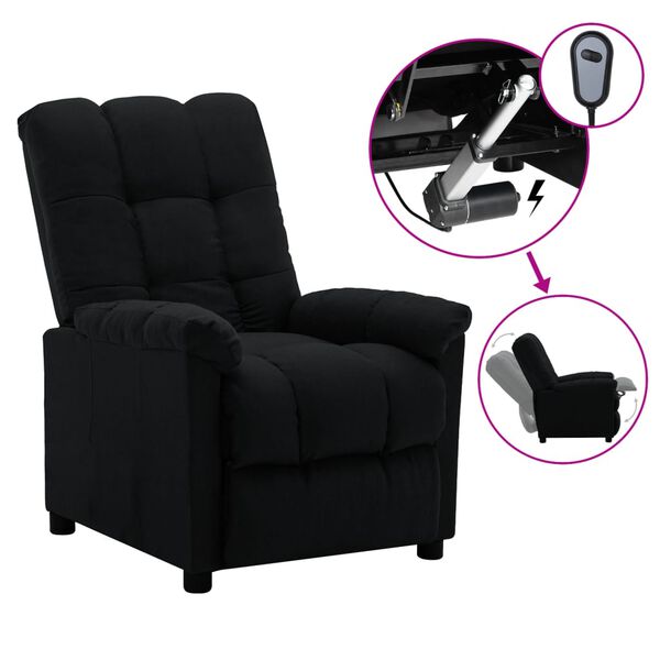 vidaXL Electric Recliner Chair Black Fabric