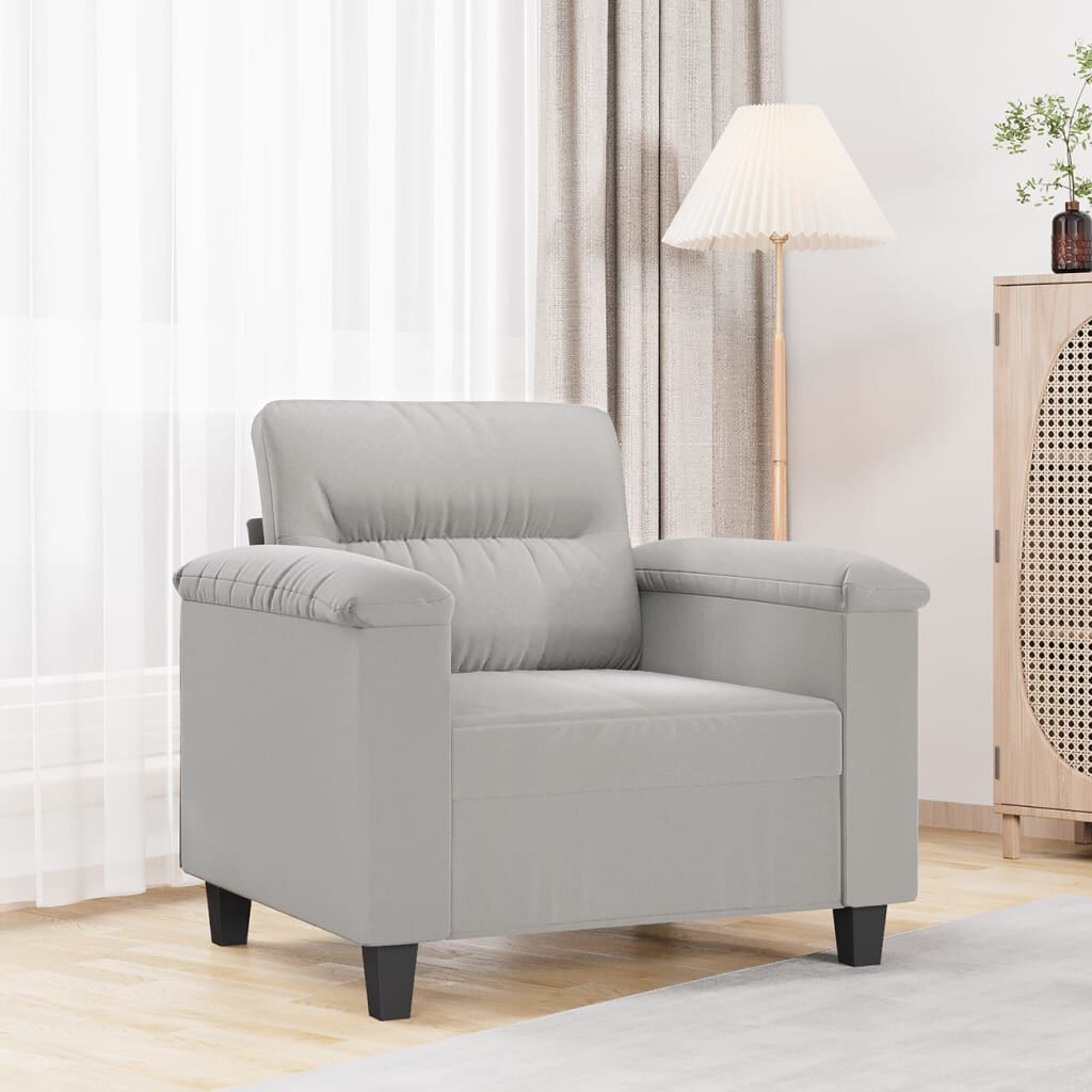 vidaXL Sofa Chair Light Grey 60 cm Microfibre Fabric