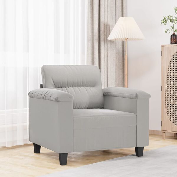 vidaXL Sofa Chair Light Grey 60 cm Microfibre Fabric