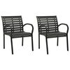 vidaXL Garden Chairs 2 pcs Steel and WPC Black