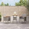 vidaXL 3 Piece Garden Bistro Set with Cushions Grey Poly Rattan