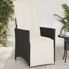 vidaXL Reclining Garden Chair with Cushions Black Poly Rattan