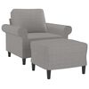 vidaXL Sofa Chair with Footstool Light Grey 60 cm Fabric