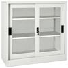 vidaXL Sliding Door Cabinet Light Grey 90x40x90 cm Steel