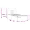 vidaXL Metal Bed Frame without Mattress with Headboard Black 100x190cm