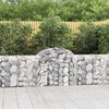 vidaXL Arched Gabion Baskets 9 pcs 200x30x80/100 cm Galvanised Iron