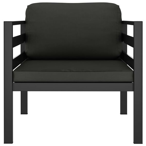 vidaXL Single Sofa with Cushions Aluminium Anthracite