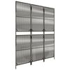 vidaXL Room Divider 3 Panels Grey Poly Rattan