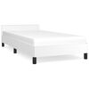 vidaXL Bed Frame without Mattress White Twin XL Faux Leather