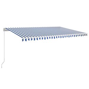 vidaXL Manual Retractable Awning 500x300 cm Blue and White