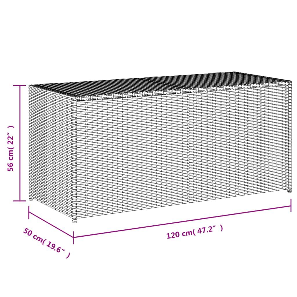 vidaXL Garden Storage Box Mix Beige 283L Poly Rattan