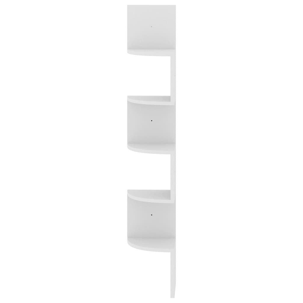 vidaXL Wall Corner Shelf White 19x19x123 cm Engineered Wood
