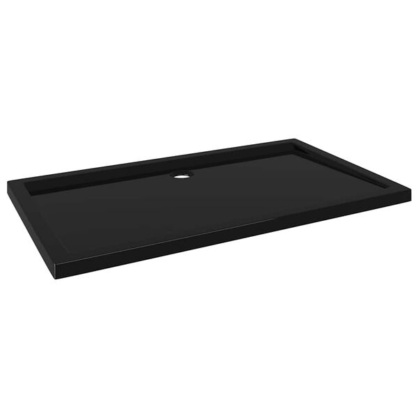 vidaXL Rectangular ABS Shower Base Tray Black 70x120 cm