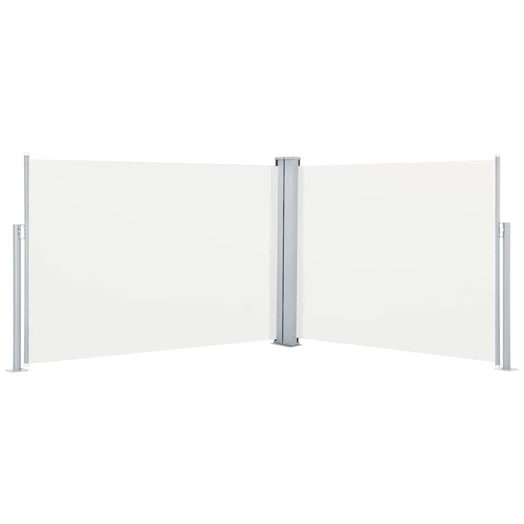 vidaXL Retractable Side Awning Cream 100x1000 cm