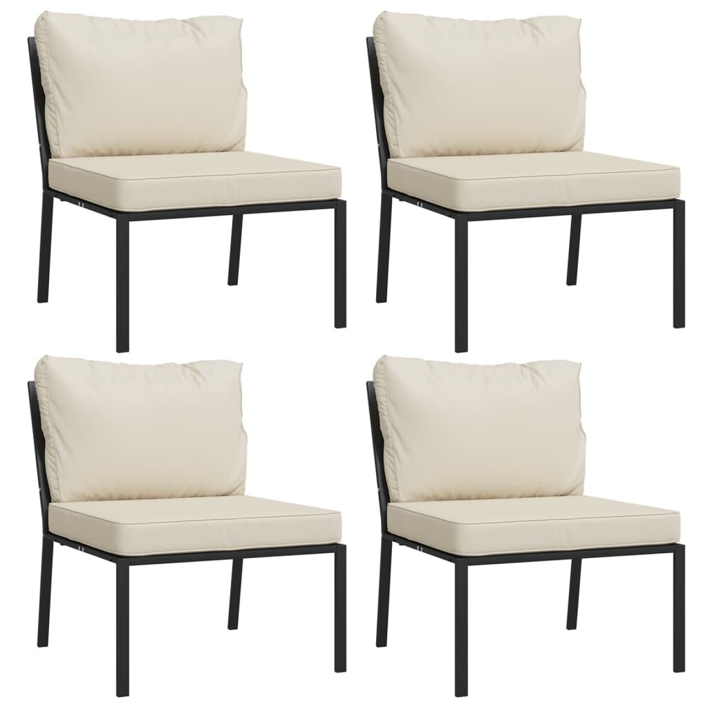 vidaXL 7 Piece Garden Lounge Set with Sand Cushions Steel
