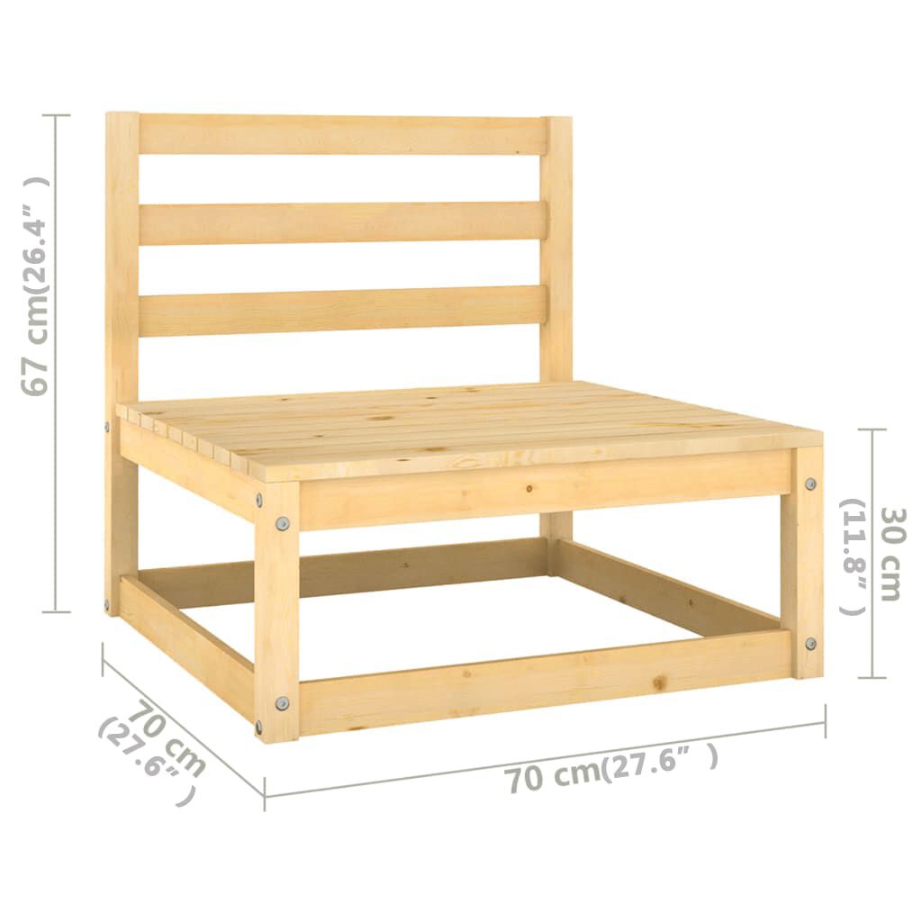 vidaXL 10 Piece Garden Lounge Set with Cushions Solid Pinewood