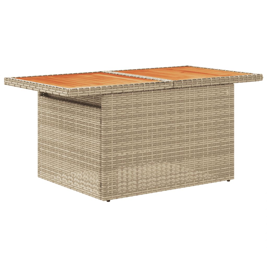 vidaXL 8 Piece Garden Sofa Set with Cushions Beige Poly Rattan