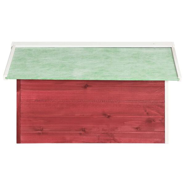 vidaXL Robotic Lawn Mower Garage 72x87x50 cm Red and White Firwood