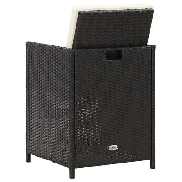 vidaXL Garden Chairs 2 pcs with Cushions and Pillows Poly Rattan Black