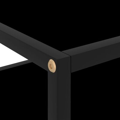 vidaXL Console Table Black 50x40x40 cm Tempered Glass