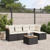 vidaXL 6 Piece Garden Sofa Set with Cushions Black Poly Rattan