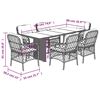 vidaXL 7 Piece Garden Dining Set with Cushions Beige Poly Rattan