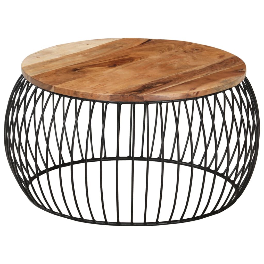 vidaXL Coffee Table Ø68 cm Solid Acacia Wood