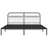 vidaXL Metal Bed Frame without Mattress with Headboard Black 193x203cm