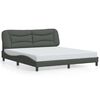 vidaXL Bed Frame with LED without Mattress "Hvar" Dark Grey 193x203 cm Fabric