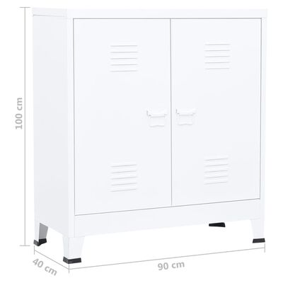 vidaXL Industrial Storage Chest White Steel