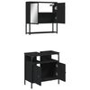 vidaXL 2 Piece Bathroom Furniture Set Black Engineered Wood