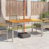 vidaXL Garden Table Grey 140x80x75 cm Poly Rattan Acacia Wood