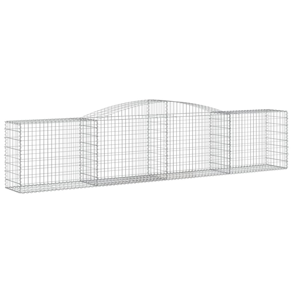 vidaXL Arched Gabion Baskets 2 pcs 400x50x80/100 cm Galvanised Iron