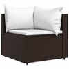 vidaXL Garden Corner Sofas with Cushions 2 pcs Brown Poly Rattan