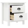 vidaXL Bedside Cabinet Hill White 46x35x49.5 cm Solid Pine Wood