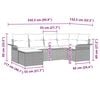 vidaXL Garden Sofa Set with Cushion 6 pcs Grey Poly Rattan