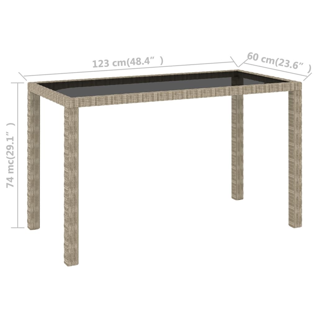 vidaXL 6 Piece Outdoor Dining Set with Cushions Poly Rattan Beige